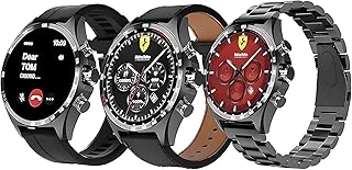 ساعة سمارت بشاشة AMOLED عالية الدقة - شاحن لاسلكي مغناطيسي- تدعم الاشعارات والاوضاع الرياضية المختلفة - 3 استراب - هاينو تيكو RW-47