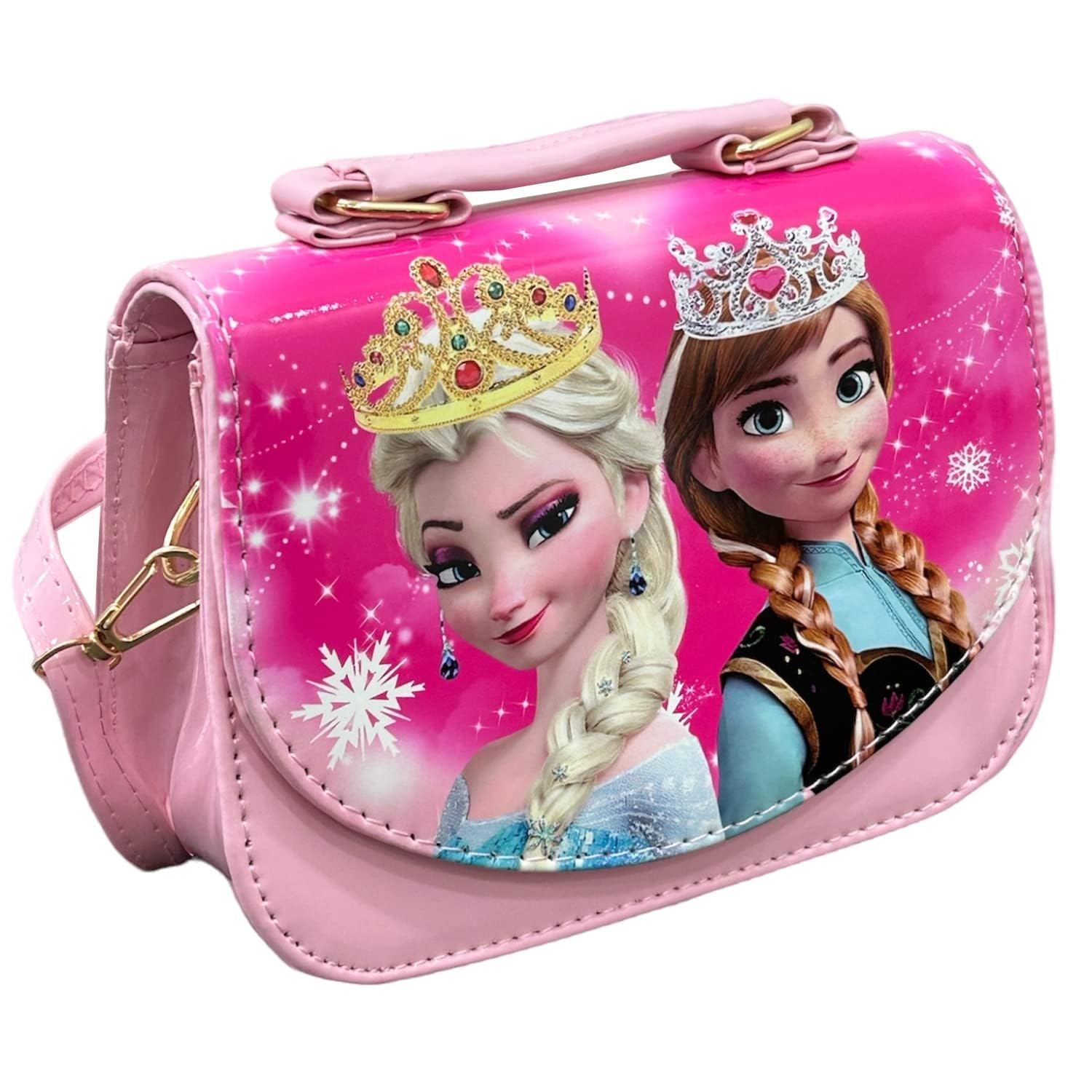 Eye Catching Stylish Shinning Adjustable Sling Bag for Kids/Birthday, Marriage, Party, Picnic Side Sling/Gifting Option on Festival (Pack -1 Random) (Frozen)