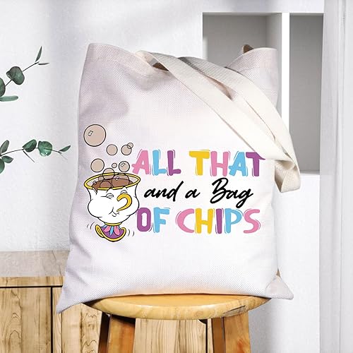 Vista 11 de BWWKTOP Bolsa de maquillaje Mrs. Potts And Chip Beauty Beast Inspired Gifts All That And A Bag of Chips Chip Merchandise, Bolsa De Chips, Bolsa