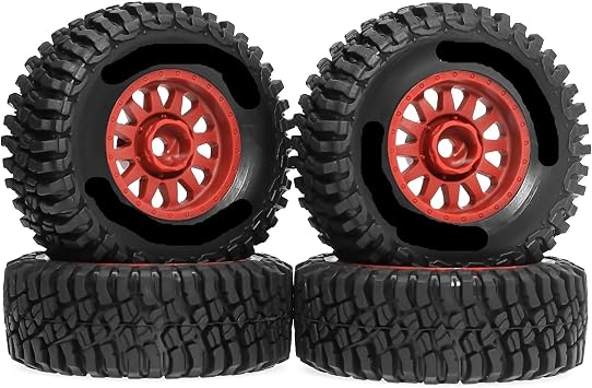 4pcs 70mm Rubber Wheel Rim Tyres 1/14 For MJX For Hyper Go 14301-14304 14211 & 1/16 For JJRC Q130 RC Car Upgrade Tire Tyre SetRed 4PCS w256