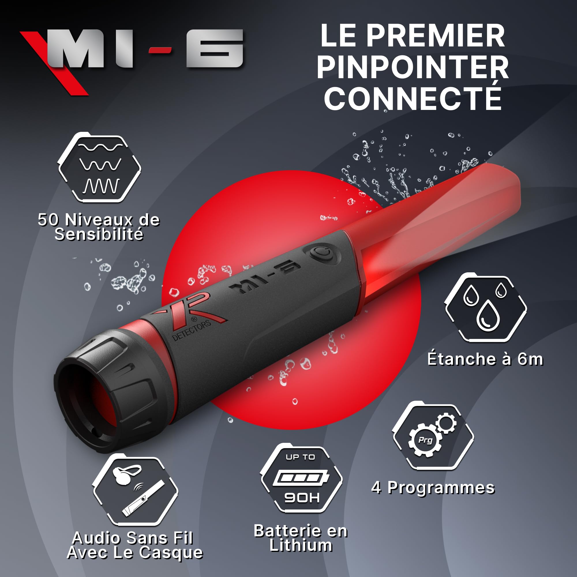XP Metal Detectors ICONX + Pinpointer MI-6, Puissant, Simple, Polyvalent, Détecteur de Métaux Sans Fil Multifréquence, Étanche, Disque FMF 28 cm, Ultra Léger, Compatible DEUS II (ICONX-28FMFRC + MI-6)
