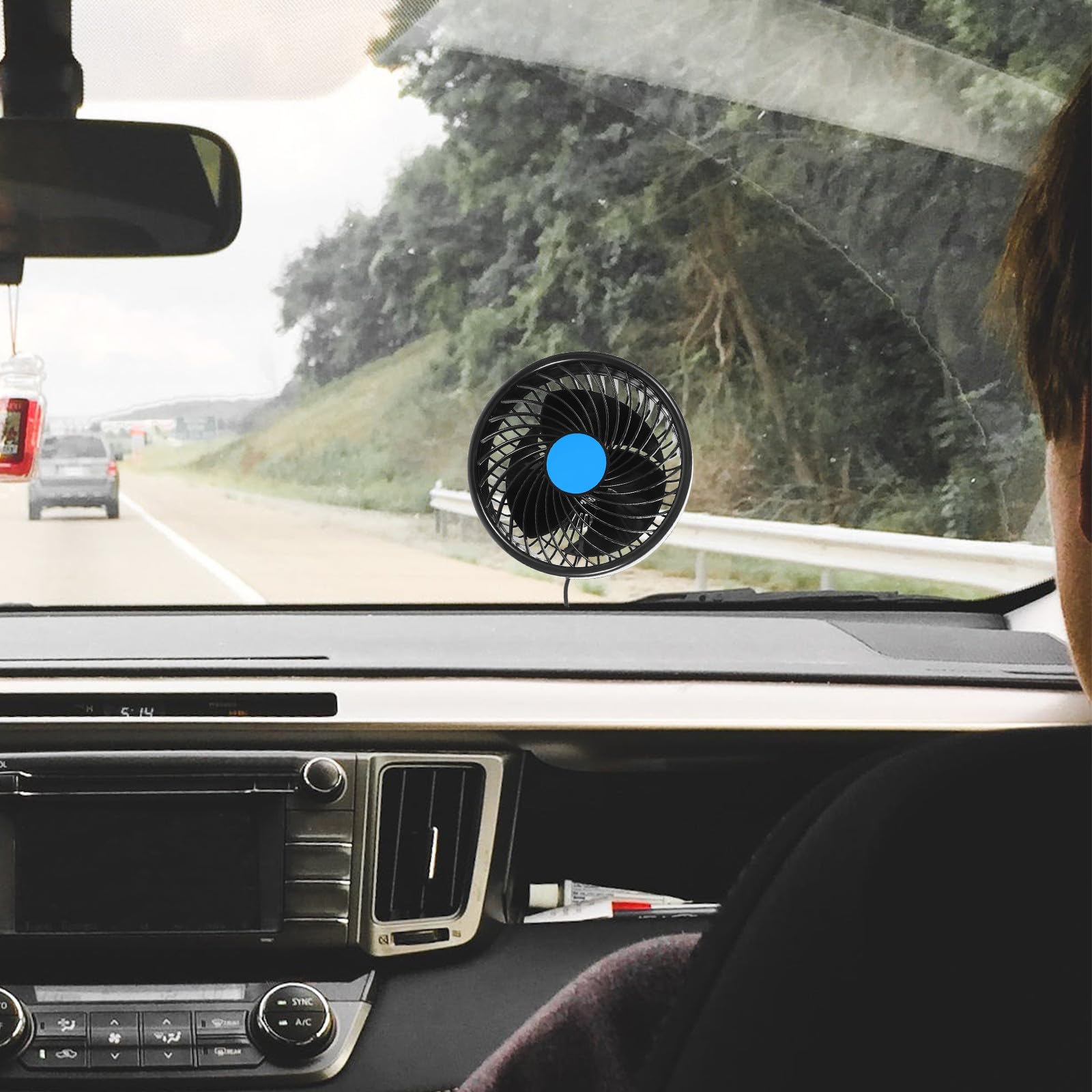 TOYANDONA Ventilador para Coche de 6 Pulgadas Ventosa y Control 12v Abs