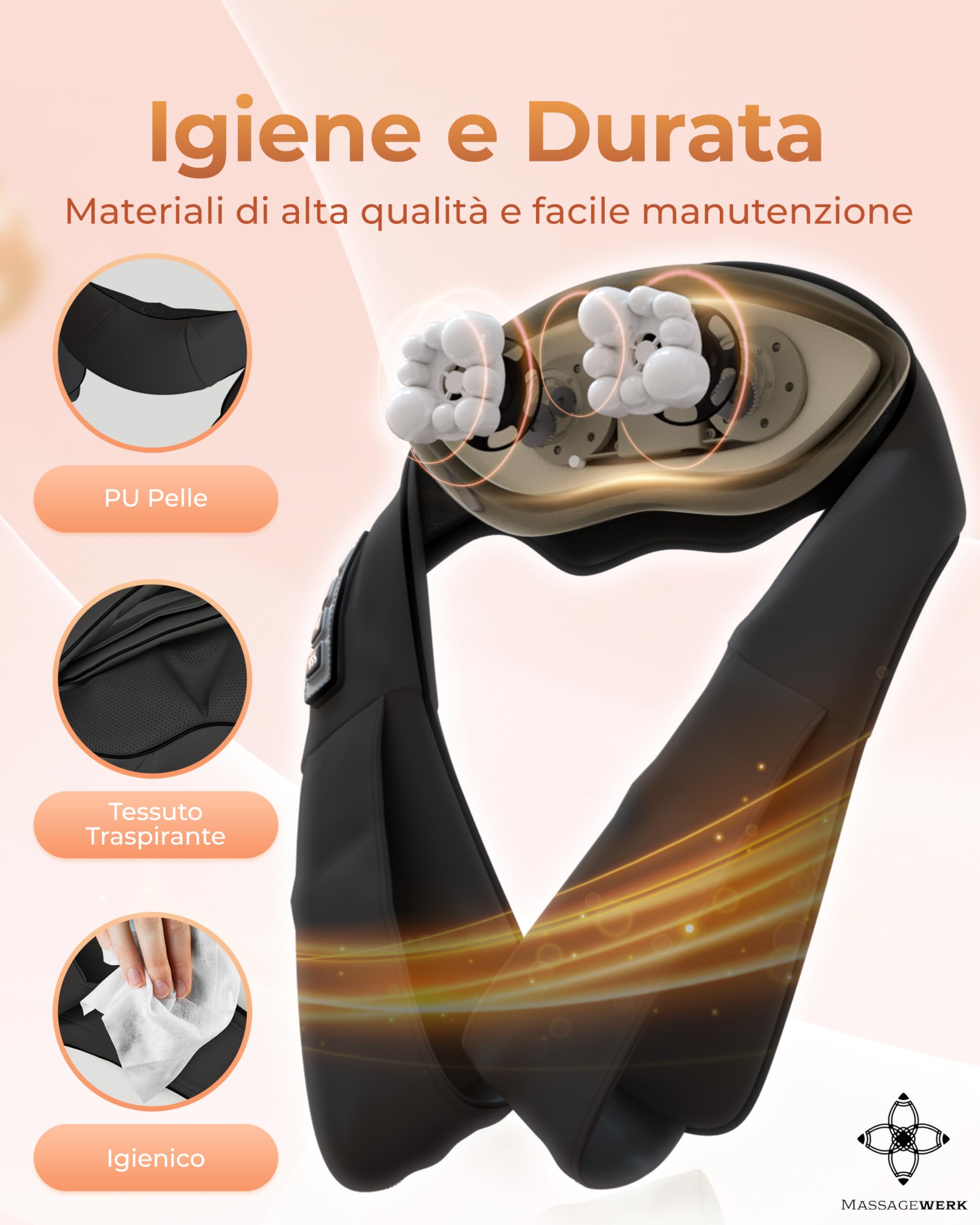 Shiatsu Rücken- und Nackenmassagegerät | Elektrisches Nackenmassagegerät mit Wärmefunktion | Ergonomisch, Ideal zur Linderung von Muskelverspannungen und Schmerzen