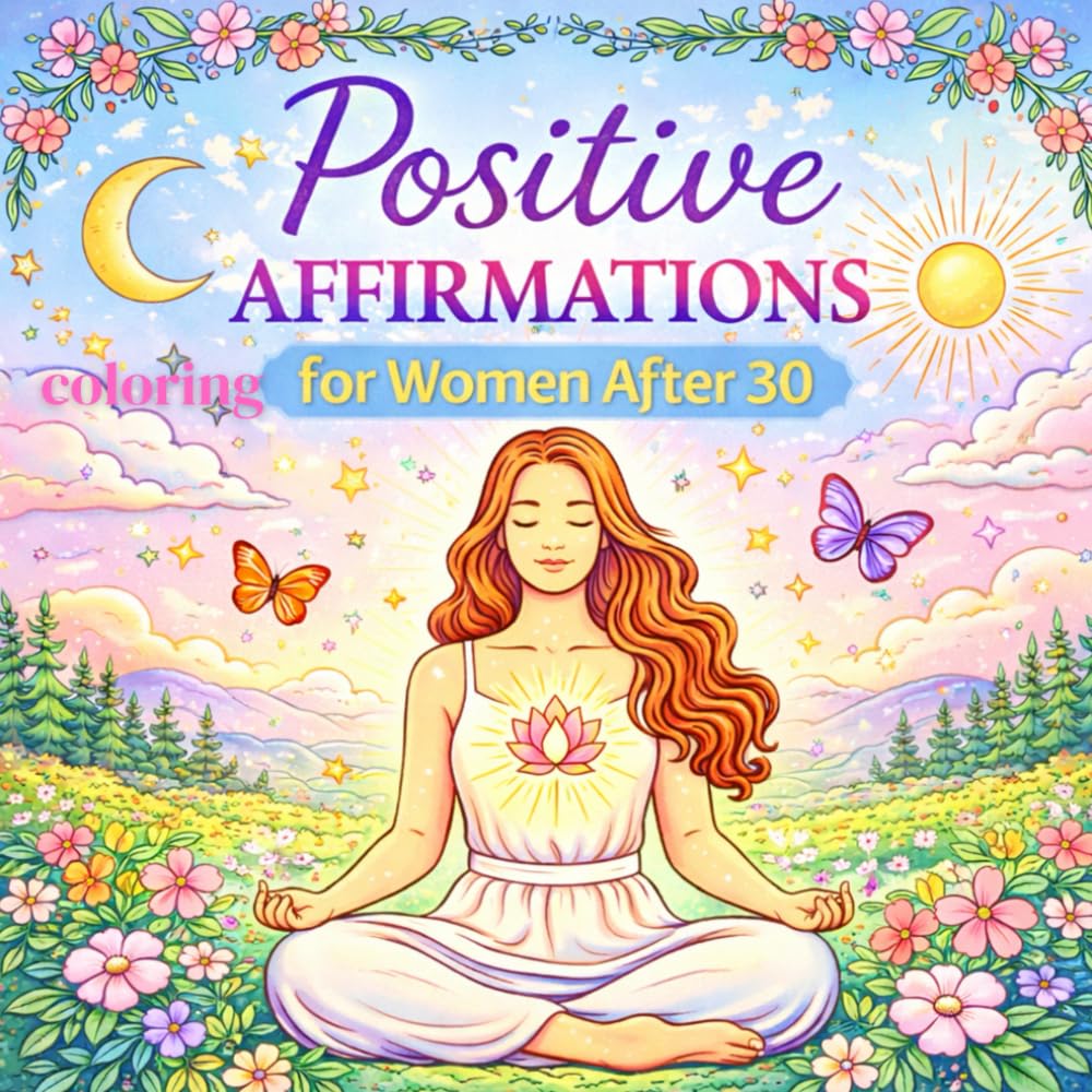 Positive affirmations coloring for women after 30