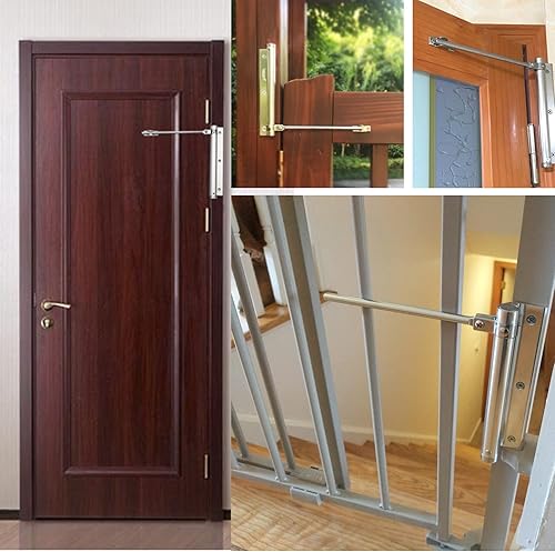 Miniatura 3 de zeng Cierrapuertas - Cierrapuertas de acero inoxidable ligero, mudo para el hogar, montaje en superficie ajustable, cierre automático, cierre de