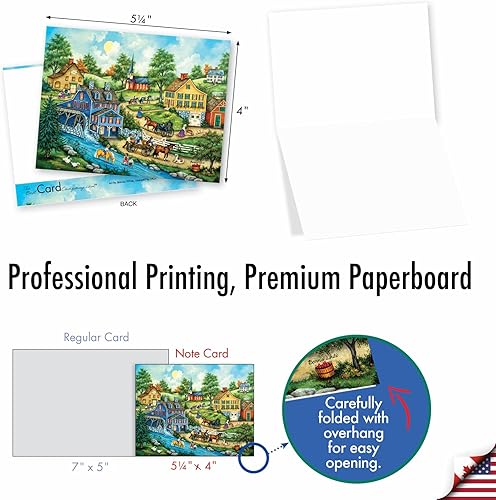 Miniatura 6 de The Best Card Company - 10 tarjetas de notas en blanco en caja (4 x 5.12 pulgadas) - Arquitectura, tarjetas surtidas para todas las ocasiones - Este