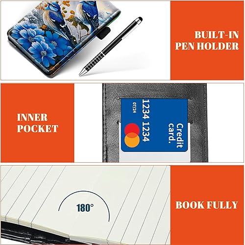 Miniatura 5 de Juego de 4 soportes para bloc de notas de tamaño de bolsillo, de piel sintética, mini bloc de notas con 2 bloc de notas pequeños y lápiz capacitivo,