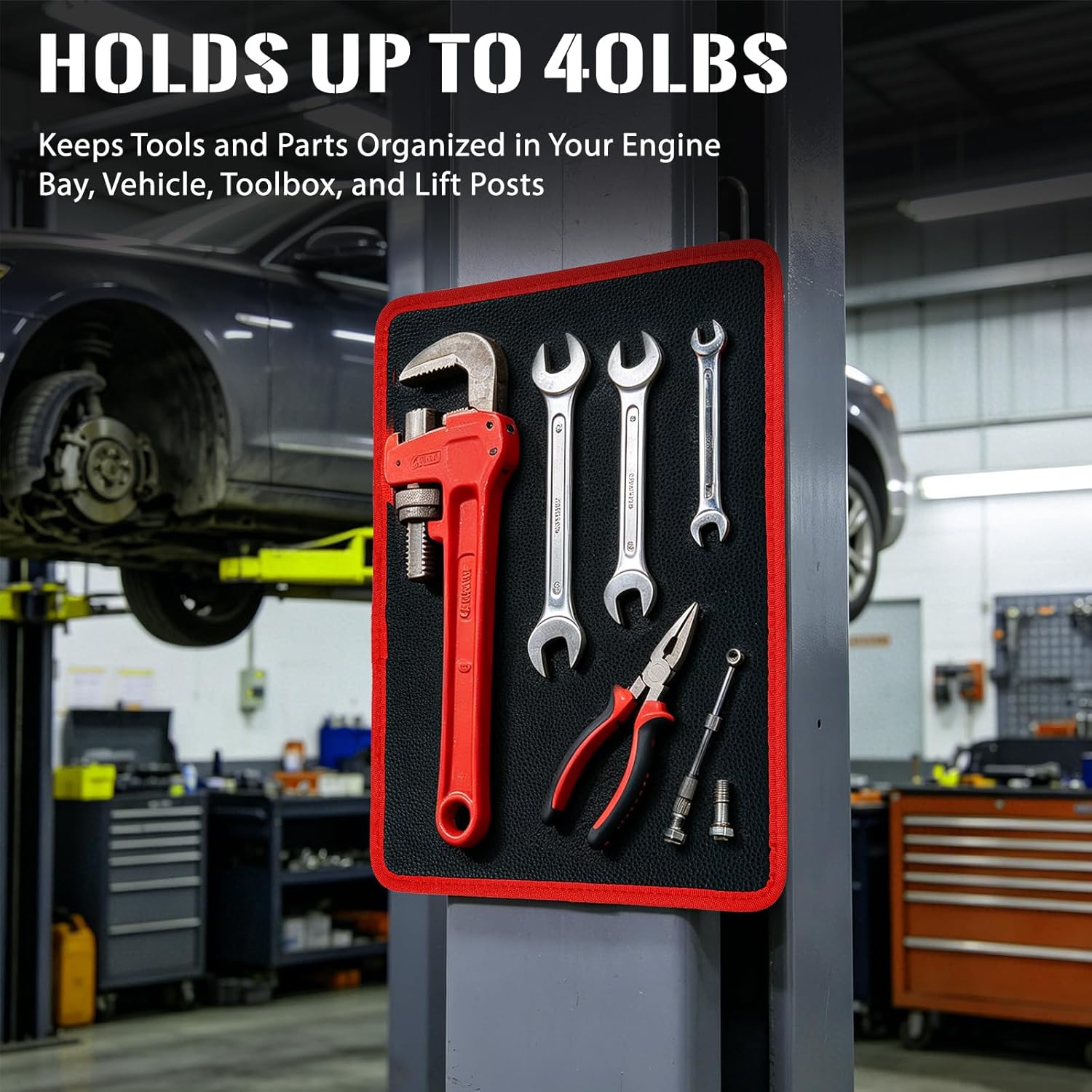 Magnetic Tool Mat&Holder,40 LBS Heavy Duty Magnetic Parts Holder with PVC Protection Layer,Flexible Magnetic Pads,Non-Slip Tool Organizer for Garage, Workshop & Auto Repair,12.6" x 9.76"