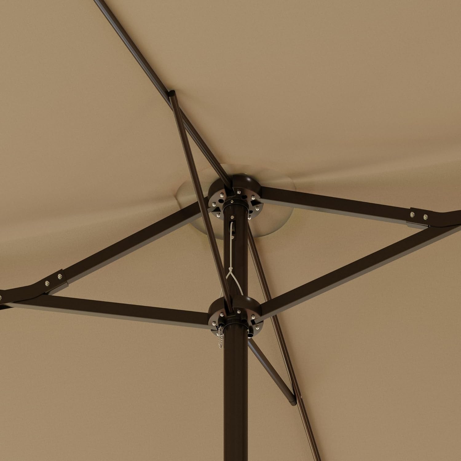 ECACAD 15 ft Extra Large Outdoor Patio Umbrella with Crank, Base Included, Rectangular Double-sided Umbrella for Pool Market Garden Backyard