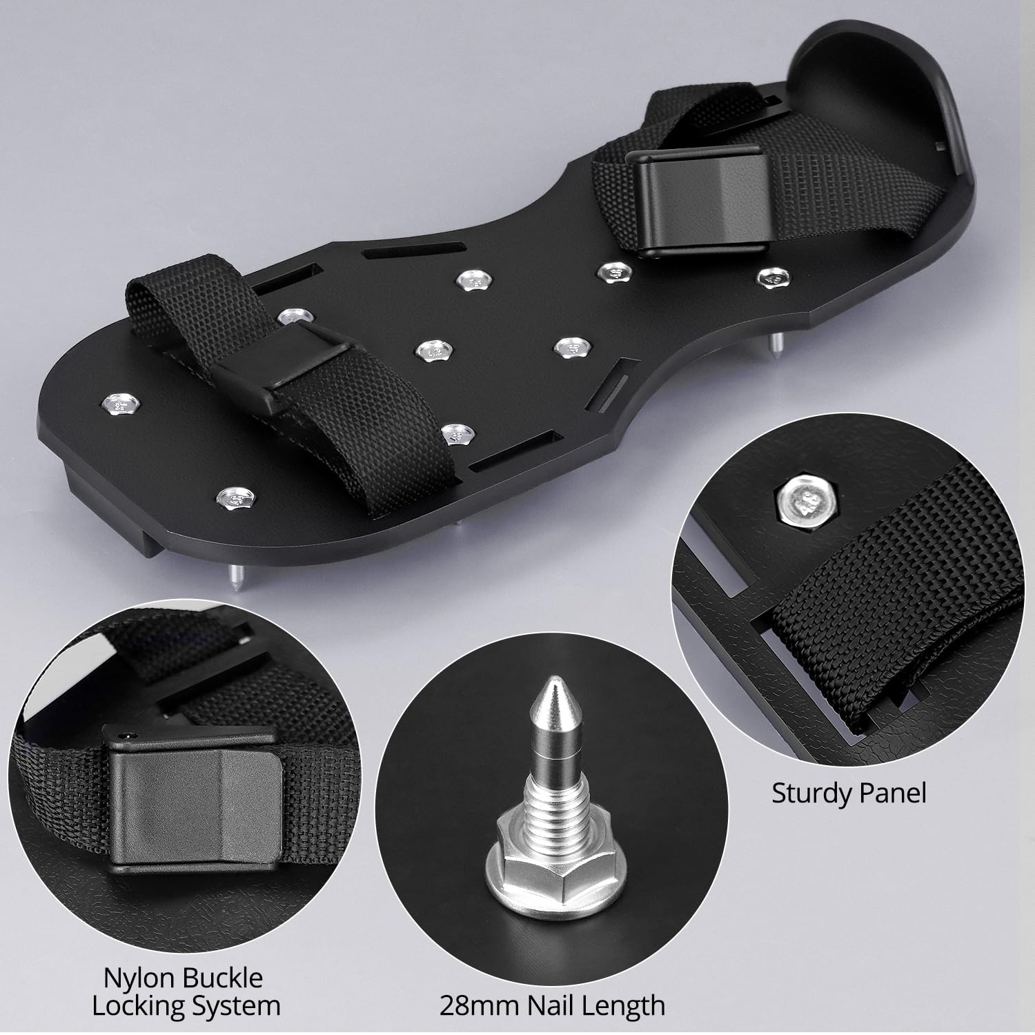 QWORK® Kit di Strumenti per Cemento Autolivellante, Gunite Spike Scarpe per epossidici Pavimenti,Rullo di ventilazione 50 cm con paraspruzzi