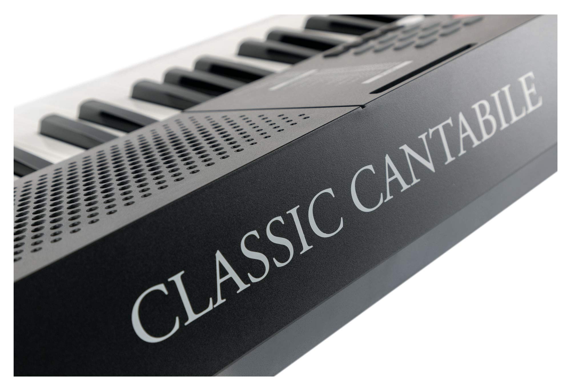 Classic Cantabile LK-290 Leuchttasten-Keyboard - 61 Tasten mit Anschlagdynamik - 580 Klänge und 200 Begleitrhythmen - Anschlüsse für Kopfhörer, Sustain-Pedal und MP3-Player - schwarz | 61 Tasten in Normalgröße mit roter LED-Beleuchtung, Anschlagdynamik (i