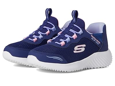 SKECHERS KIDS Skechers Hands Free Slip-Ins, Bounder Simple Cute 303585L (Little Kid/Big Kid) Girls Shoes Navy 