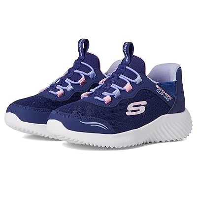SKECHERS KIDS Skechers Hands Free Slip Ins, Bounder Simple Cute 303585L (Little Kid/Big Kid) Girls Shoes Navy