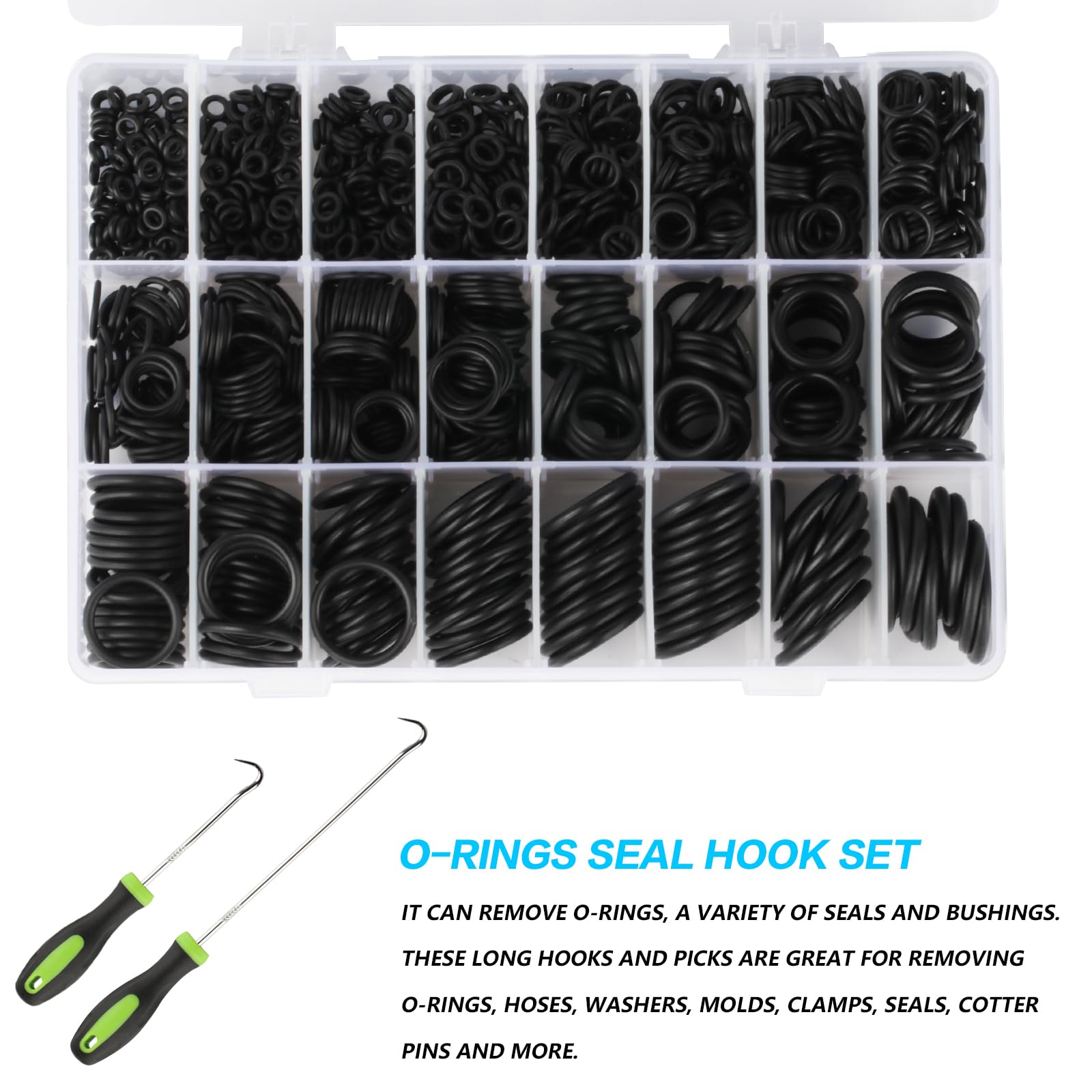 Kit 1200 Guarnizioni O-Ring In Gomma - Per Riparazioni Idrauliche | 24 Misure - Foto 12