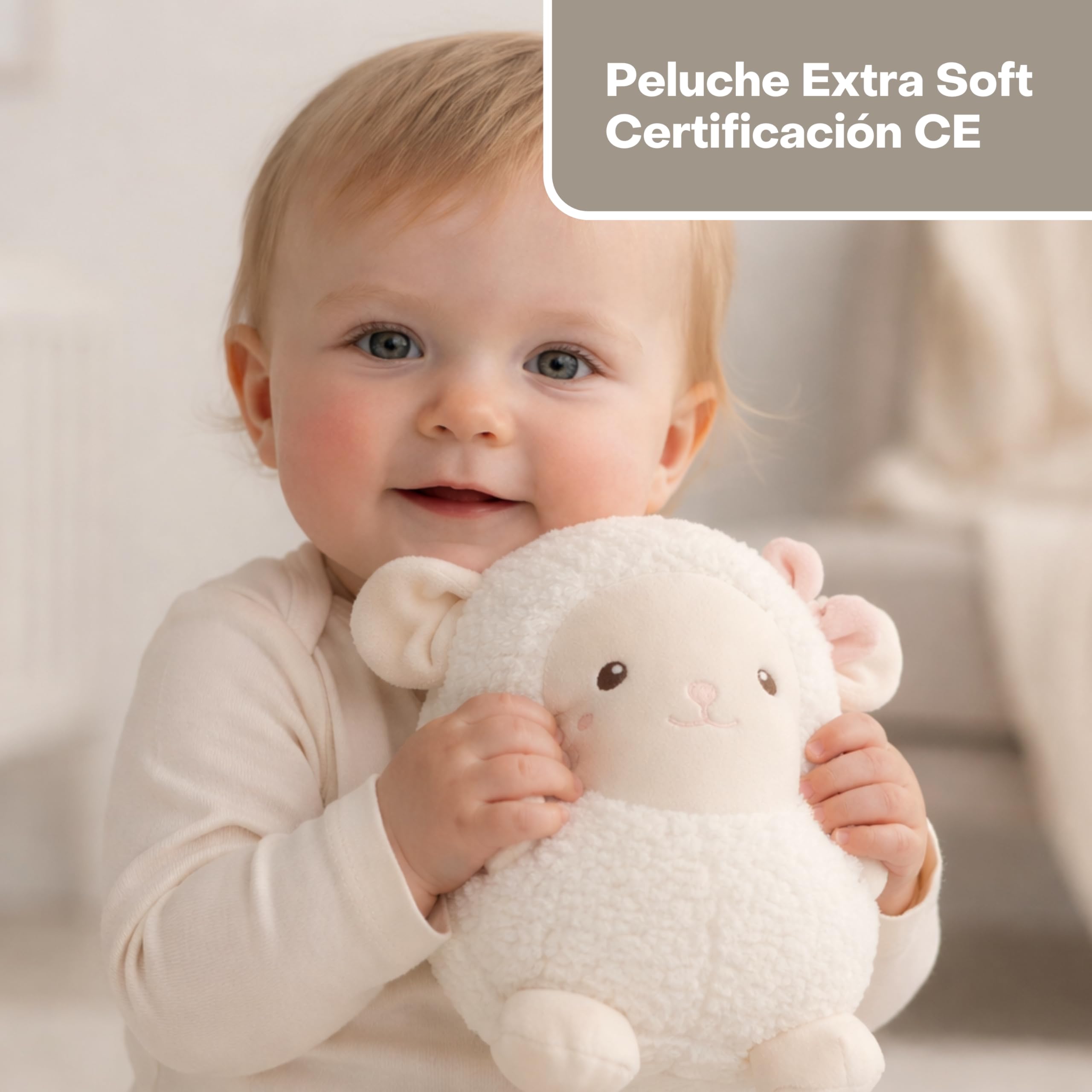 Cesta Bebé Personalizada Mi Ovejita, Regalo Recién Nacido con Manta Coralina, Peluche Ovejita, Cepillo y Peine Personalizados y Gasa Bordada (Rosa)