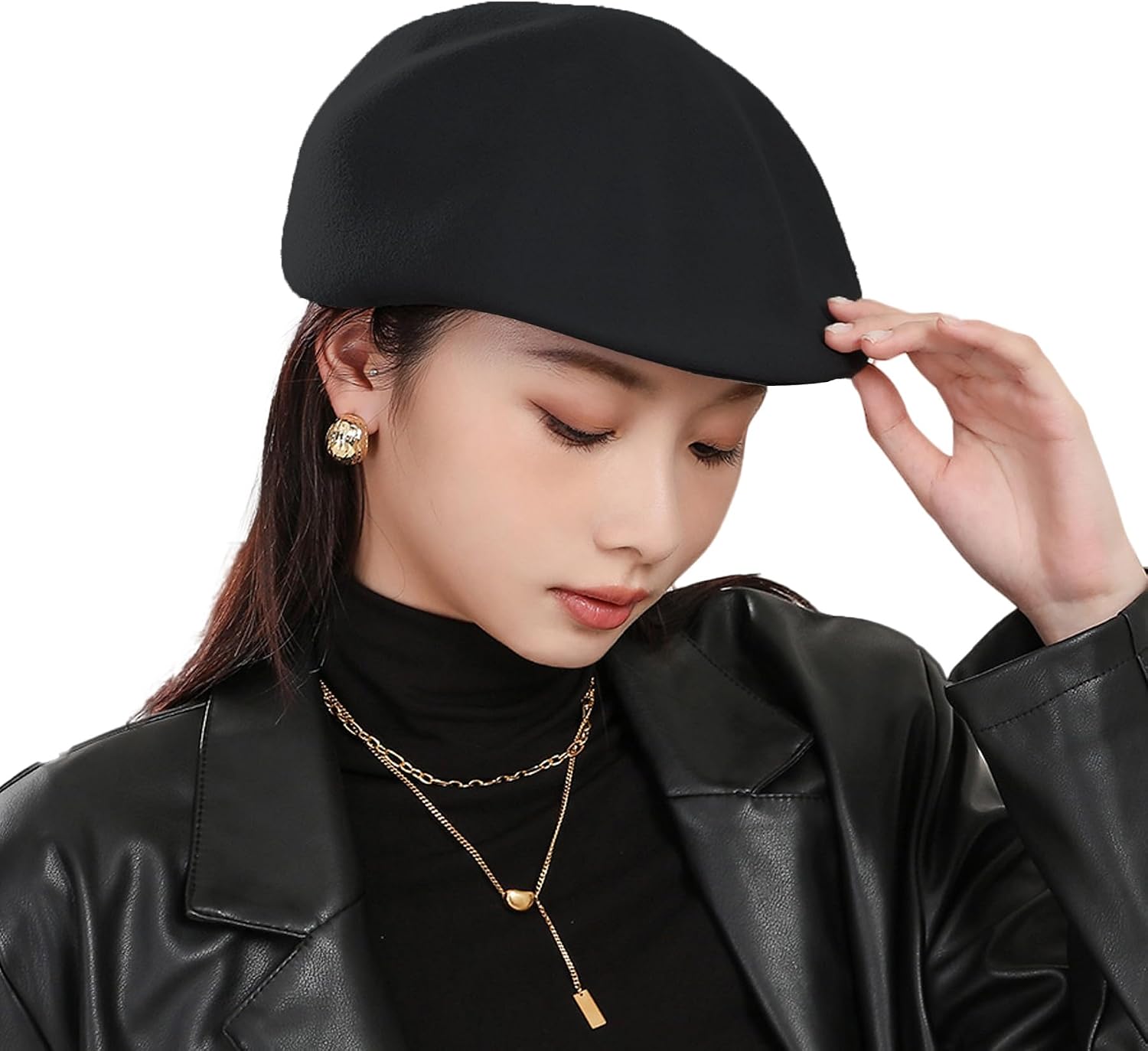 Classic Newsboy Hat for Women's Cap 8 Panel Wool Beret Hat