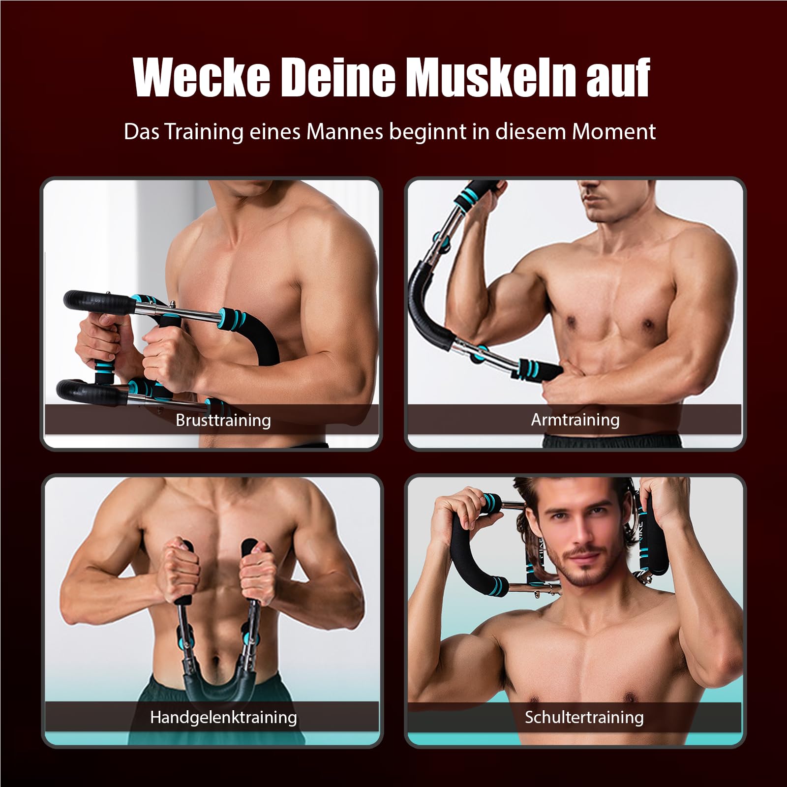 TOPtoper Twister Armtrainer , Portable Power Twister Stange mit abnehmbarem Design – Fitnessübungen überall Gorilla Grip Brust Trainer