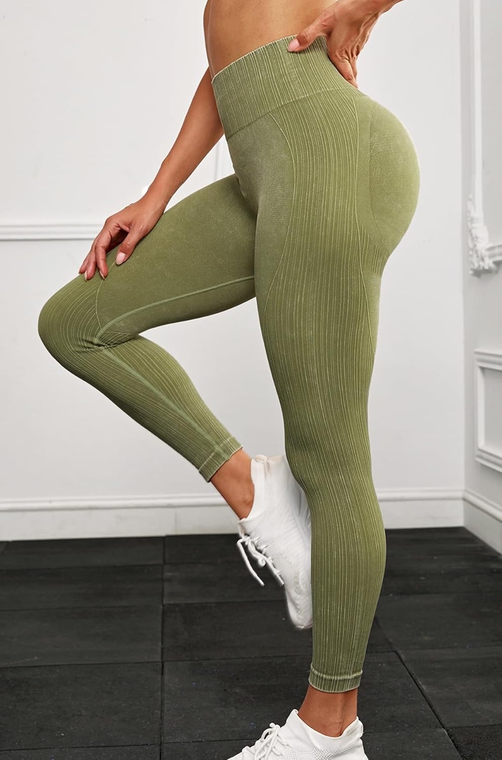 Women's Workout Leggings High Waisted Gym Tummy Control Athletic Yoga Pants - Image 5