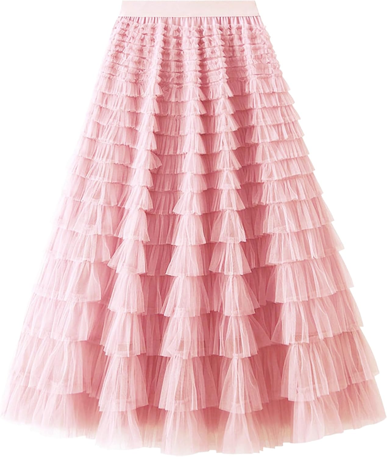 Langer Tutu Rock Kinder Happy Cherry Tüllrock Für Mädchen – Langer Faltenrock Mit Elastischem Bund, Größen 110-160 Chiffon Überlagerung