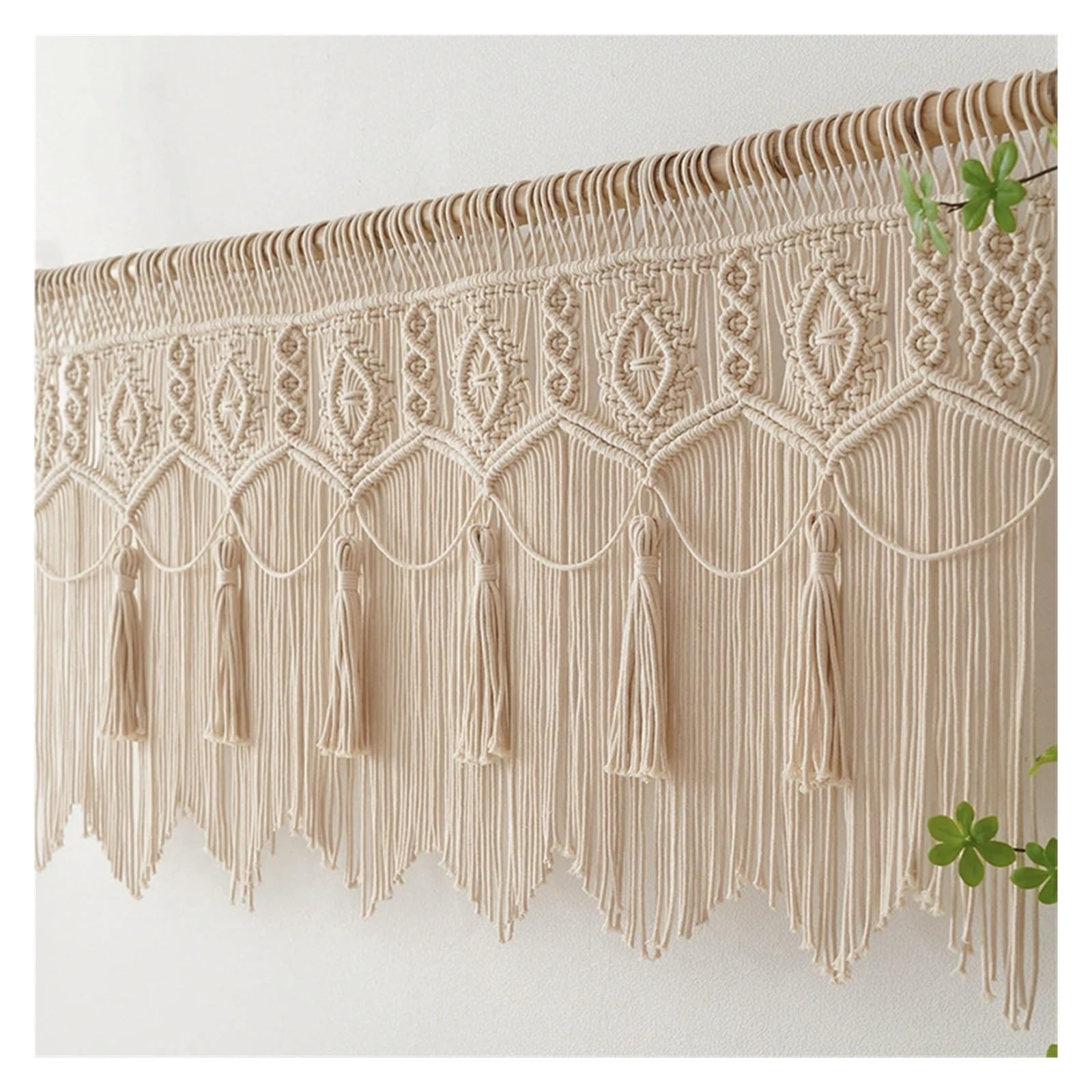 Rideau de Porte en Coton macramé tissé à la Main, 1 pièce, Tapisserie Murale Suspendue, décoration Artistique, d'arrière-Plan Mariage pour Cuisine