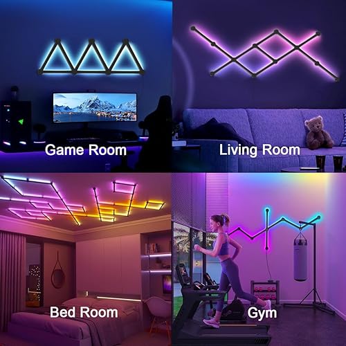 Miniatura 4 de RGBIC Smart WiFi Glide - Lámpara de pared, compatible con Alexa y Google Assistant, 16 millones de colores, sincronización de música, luces de