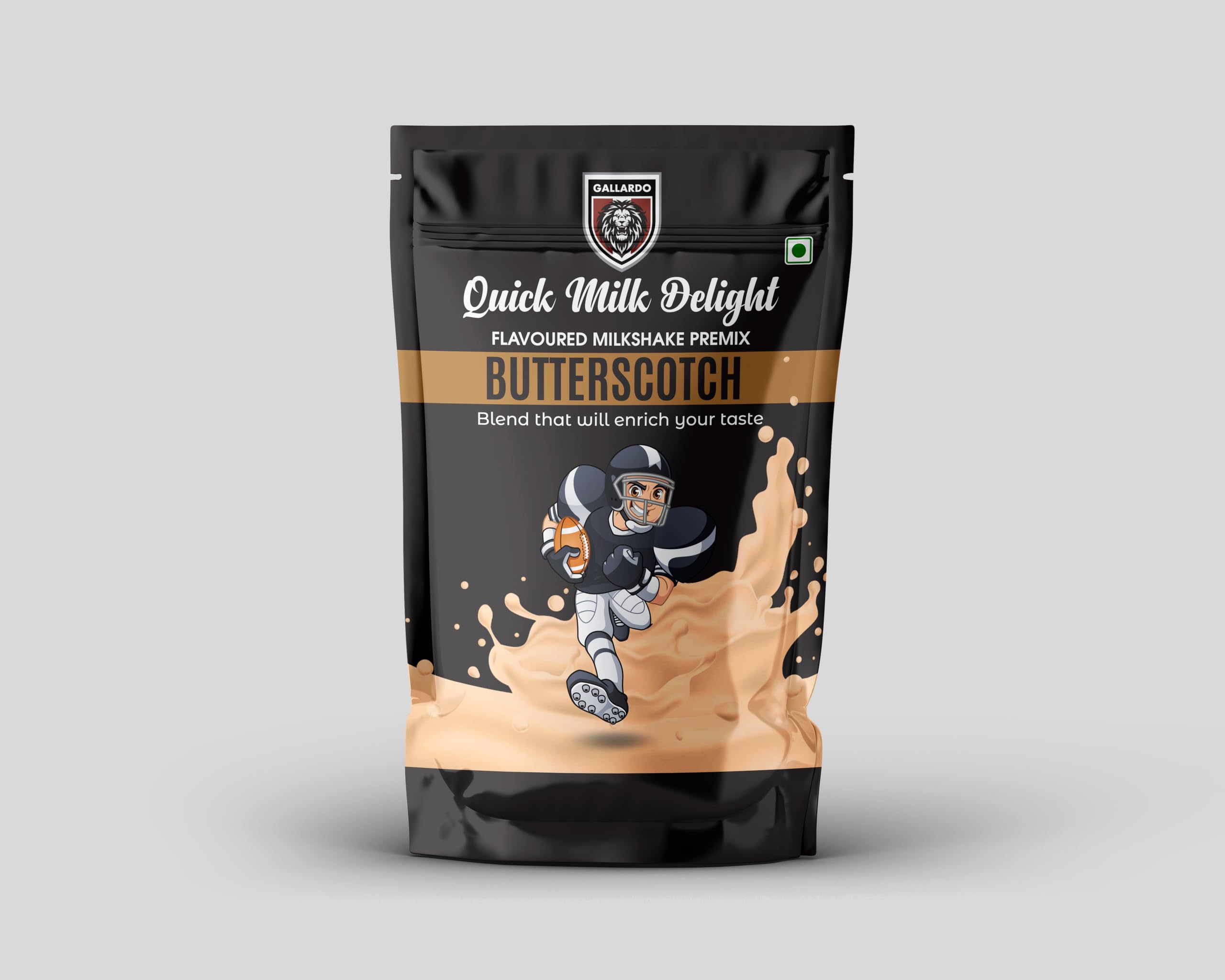 GALLARDO Quick Milk Delight, Flavoured Milkshake Premix - Butterscotch Premix Powder, 500g