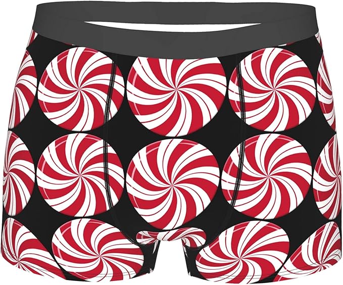 Peppermint Candy Double Swirl Mens Underwear Sexy Boxer Shorts Loose