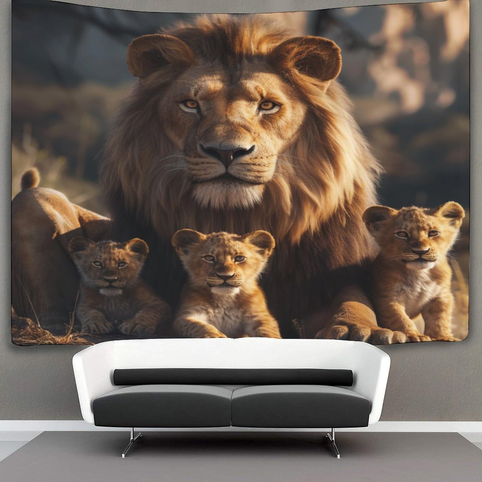 kaiyun Lion Tapestry Wall Hanging Animal Wall Art for Living Room Bedroom Dorm 150cmx200cm