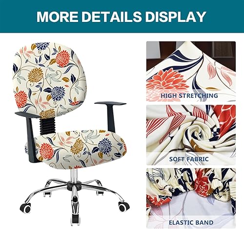 Miniatura 3 de KRFOONN Fundas para silla de oficina para computadora, fundas elásticas para silla de computadora, 2 piezas, fundas universales para silla giratoria