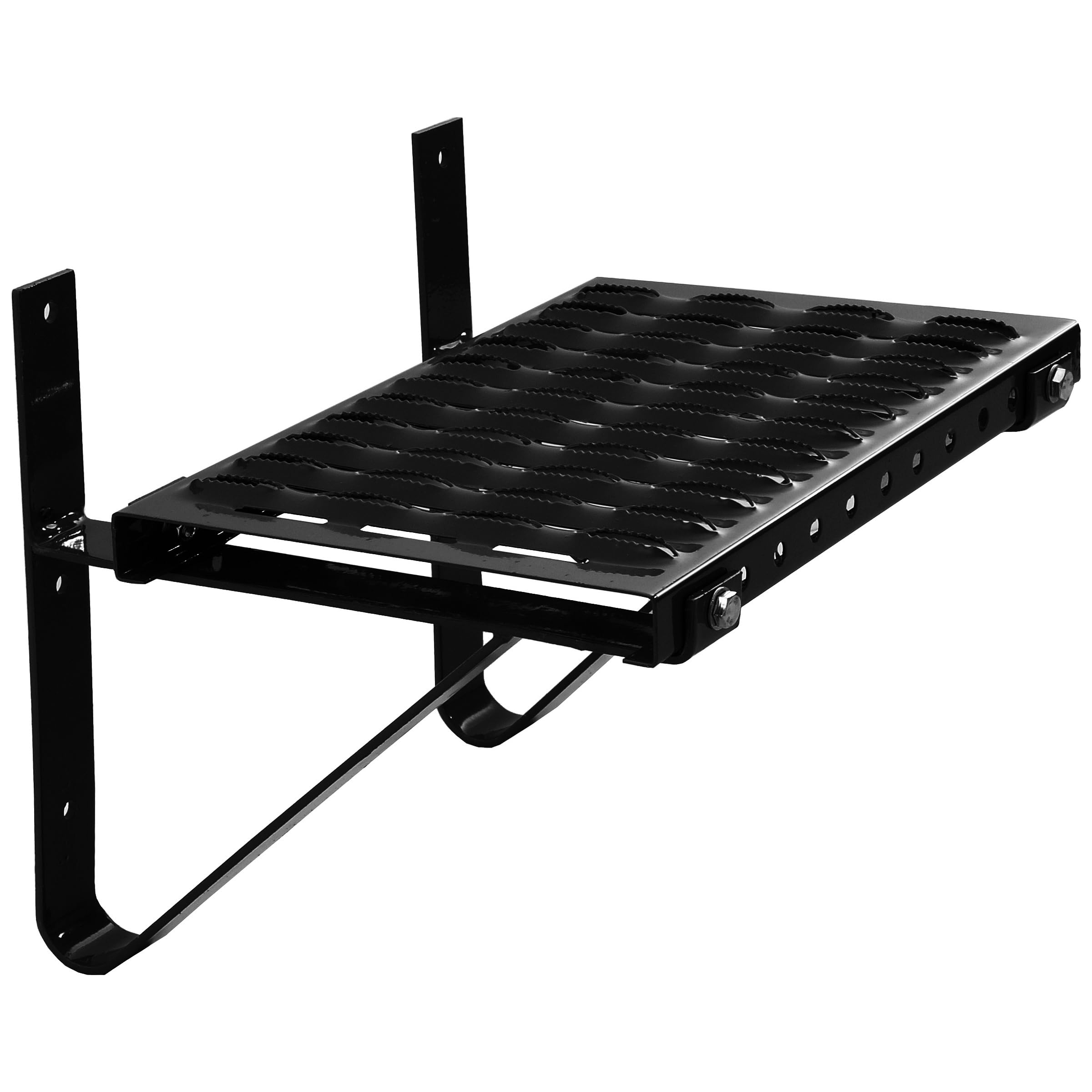 Parotec Dachtritt - Dachtritte für schornsteinfeger - Laufrost Dachtritt - Steigtritt Kaminpodest 100 cm Komplett für Kamin/Wand (RAL 9005 - Schwarz)