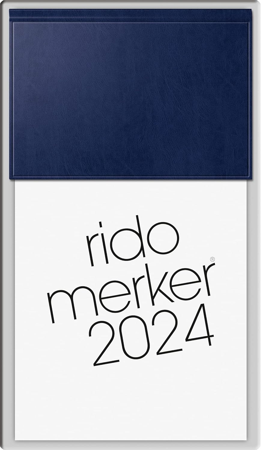 rido/idé Merker 2024 Daily Calendar 1 Page = 1 Day Sheet Size 10.8 x 20.1 cm Dark Blue