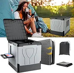 Vaso sanitário portátil para adultos – vaso sanitário de acampamento dobrável com capacidade de 30 L, suporte de carga 150 kg, adequado para todas as idades, penico portátil para acampamento,