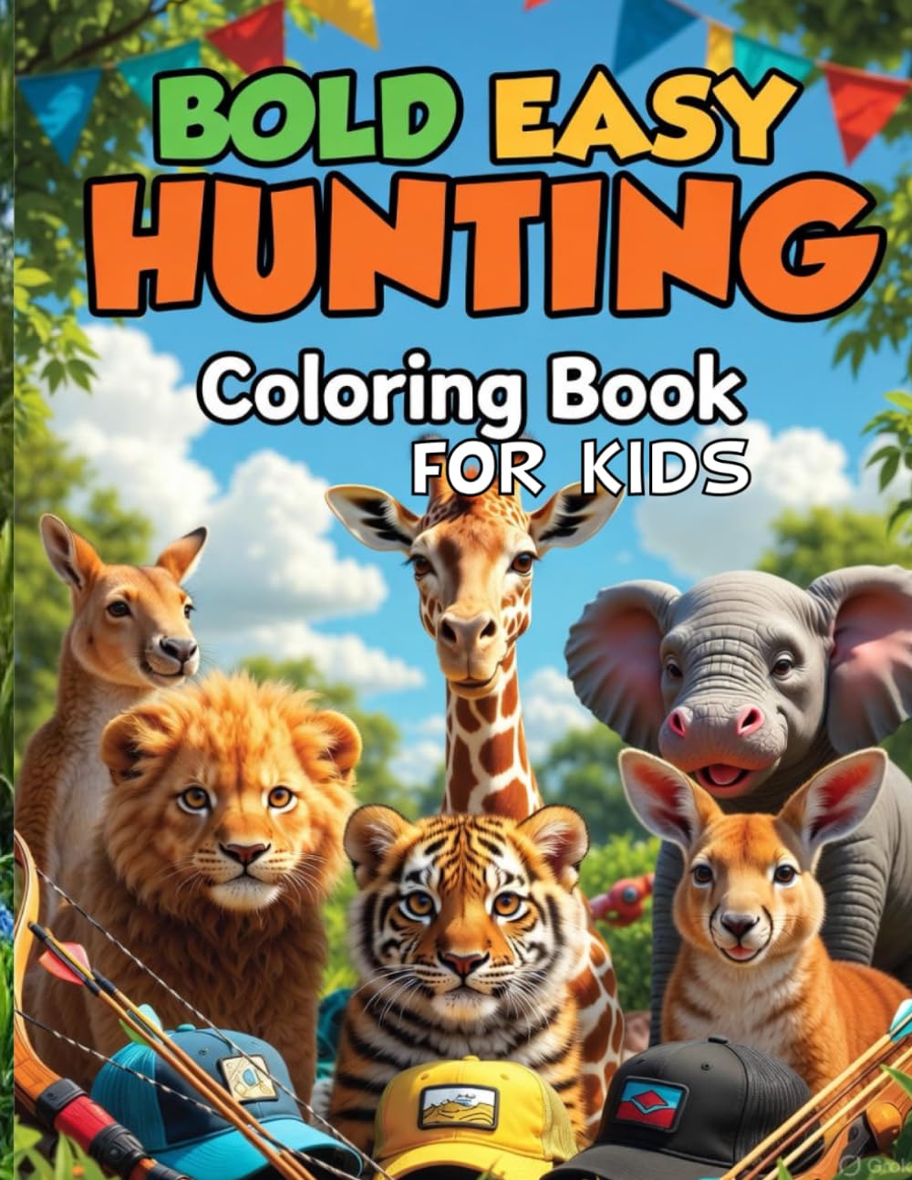 Bold & Easy Hunting Coloring Book: Easy and Fun Hunting-Themed Designs for Kids and Beginners