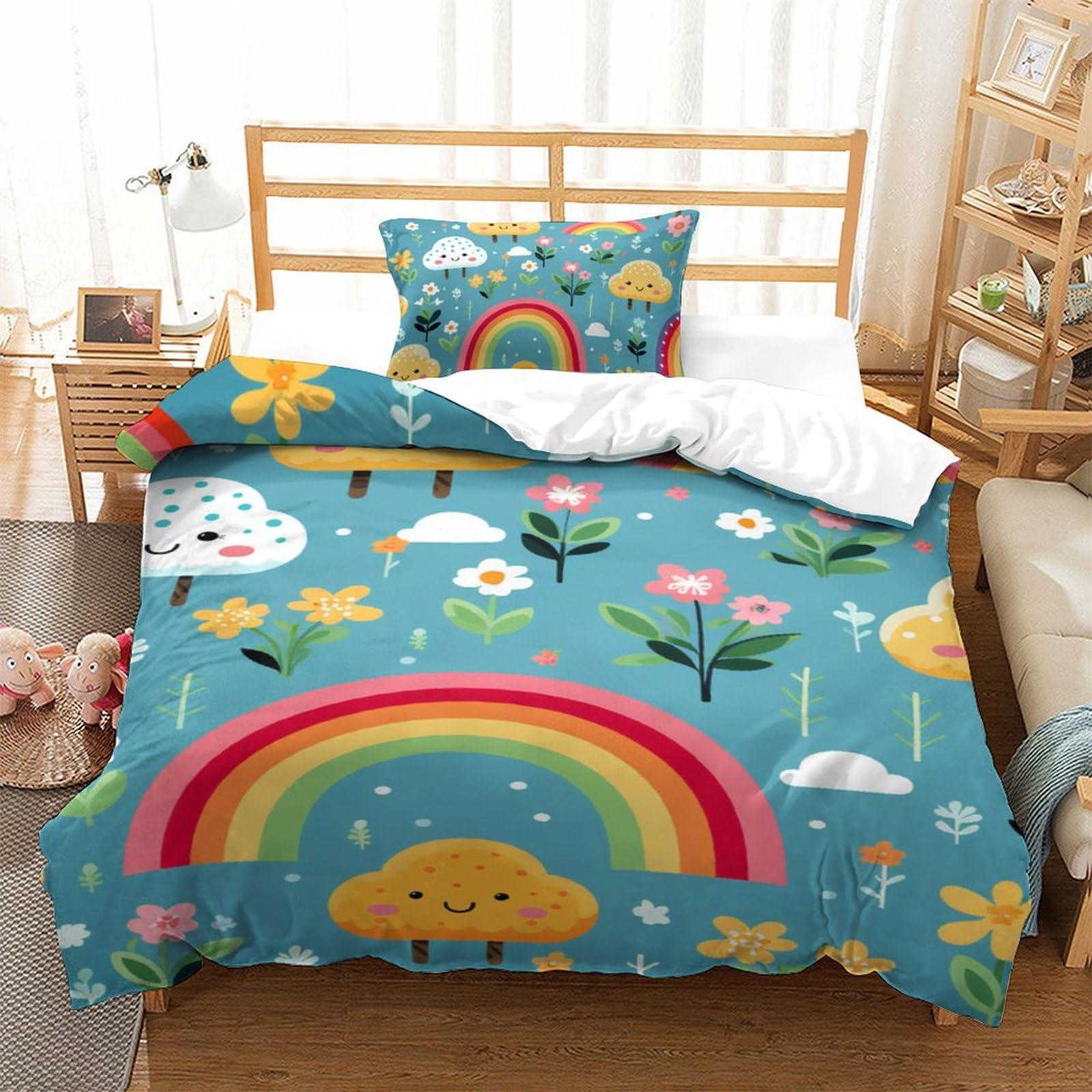 Housse de couette 3D avec fermeture éclair pour éviter que la couette de l'enfant ne glisse