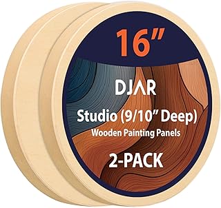 2-Pack Round Wood Canvas Panels, 0.9'' Deep – Unfinished Wood for Art, Pouring, Oil Painting & Crafts