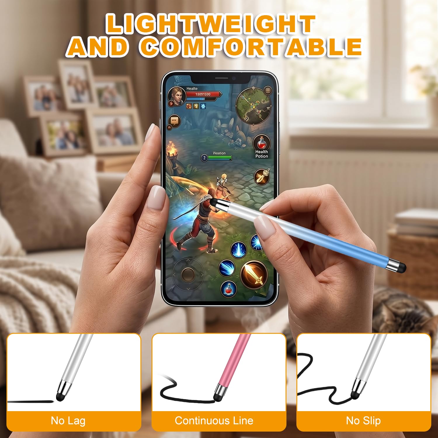 Pennino capacitivo 2 in 1 per touch screen, alta precisione e sensibilità, adatto per iPad/iPhone/Samsung/smartphone Android e tablet, compatibile con tutti i touch screen