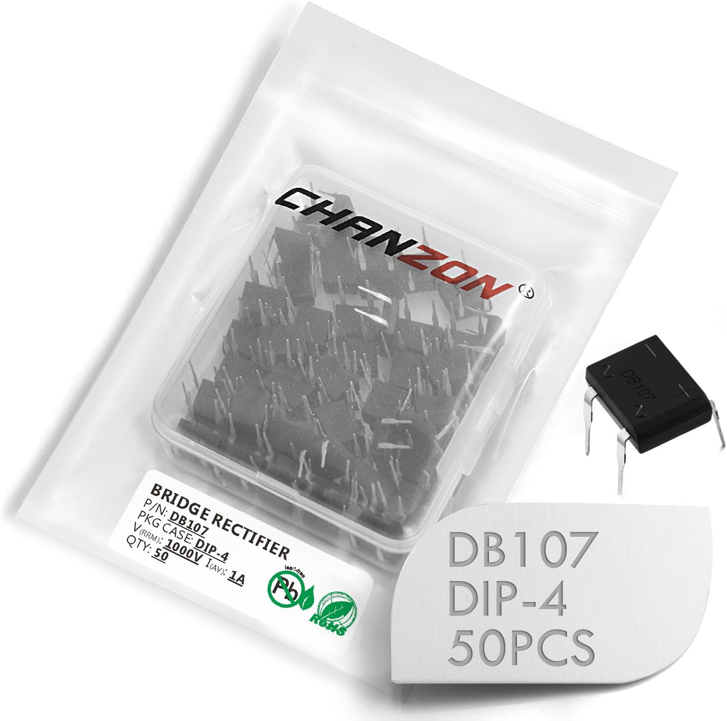 Chanzon Brückengleichrichter 10 Stück - KBL410 4A 1000V Dioden SIP-4