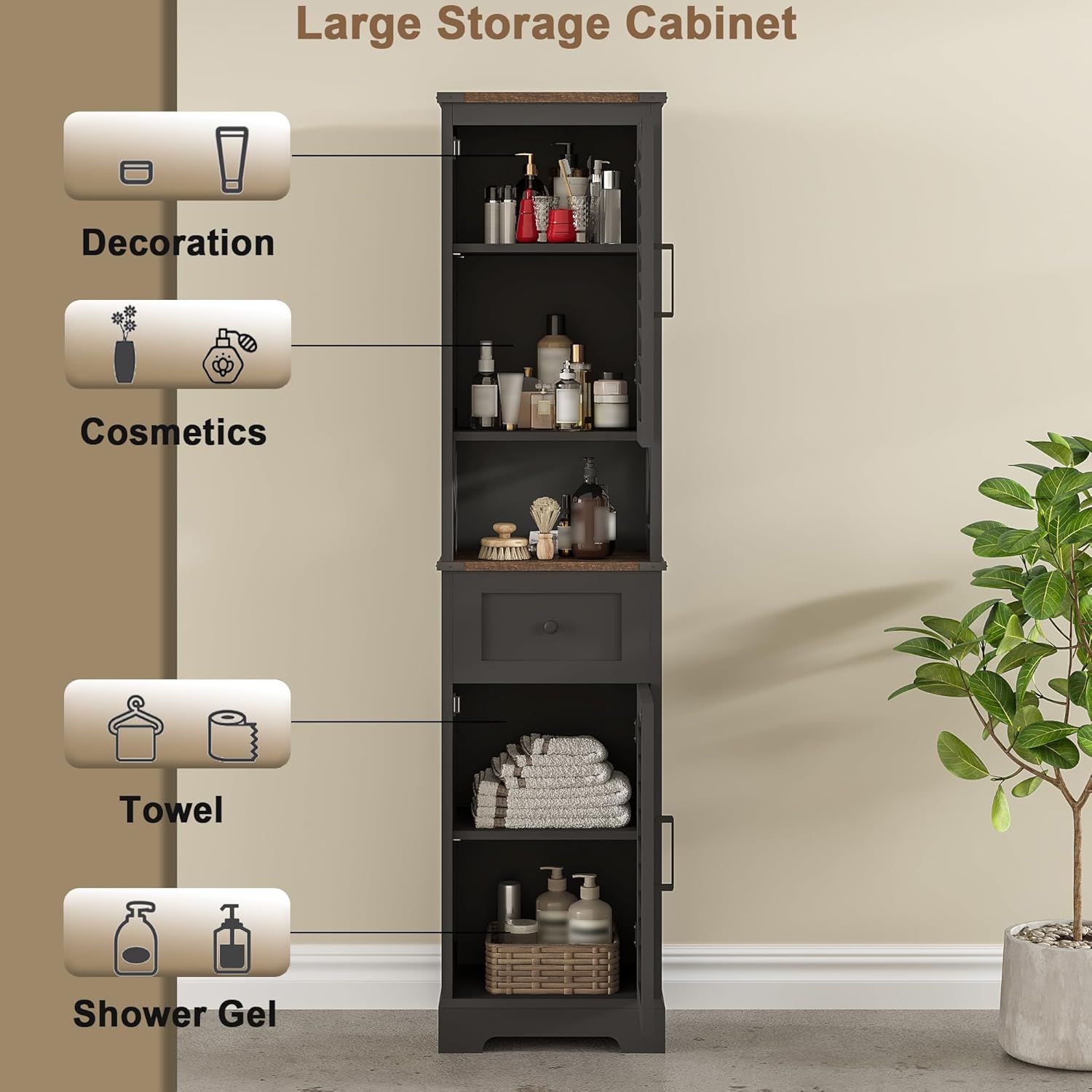 Versatile and Stylish Bathroom Storage Cabinet