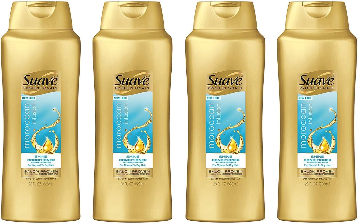 Suave Professionals Shine Conditioner, Moroccan Infusion, 28 Fl Oz (Pack of 4)