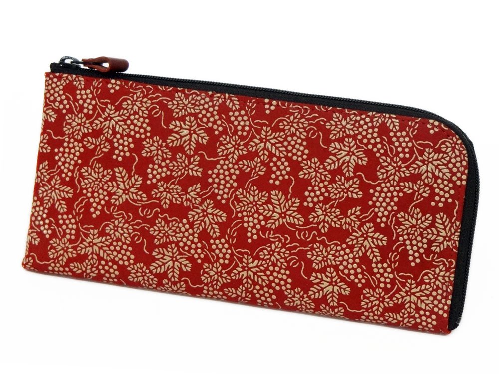 甲州印伝 印傳屋 印伝 長財布 葡萄 ぶどう柄 大容量 | [印傳