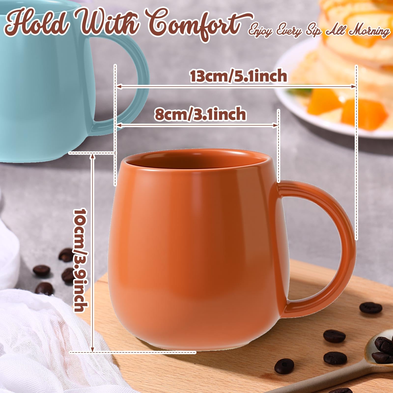 Amazon.com: Baderke 6 Pack 16 oz Coffee Mugs Set Ceramic Small Coffee Mugs  Set with Handle Porcelain Cup for Latte, Hot Tea, Cappuccino, Milk, Cocoa,  Microwave & Dishwasher Safe Cups(Multi-color, Cute Style) :