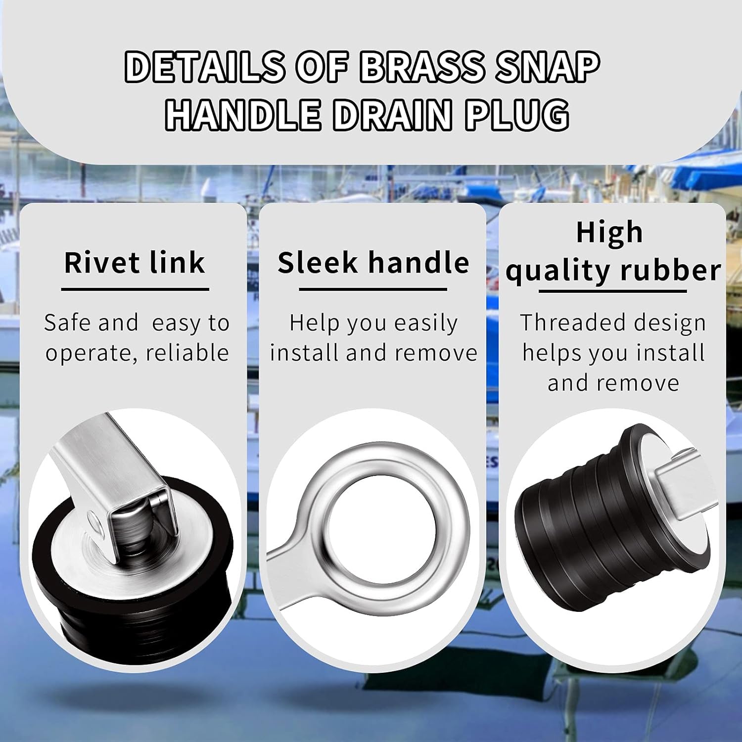 Honoson 2 Pieces Stainless Steel Drain Snap Plug Boat Drain Plug for Drains : Sports & Outdoors