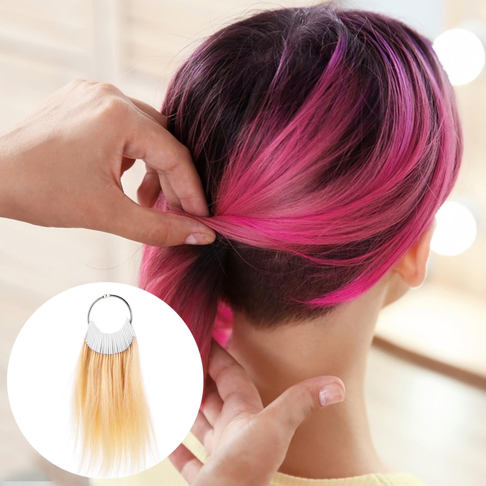 UKCOCO Nuancier de 30 Pièces en Cheveux Réels pour Test Capillaire, Échantillons de Coloration Naturels, Peau Sensible, pour Salon et Coiffeurs Professionnels
