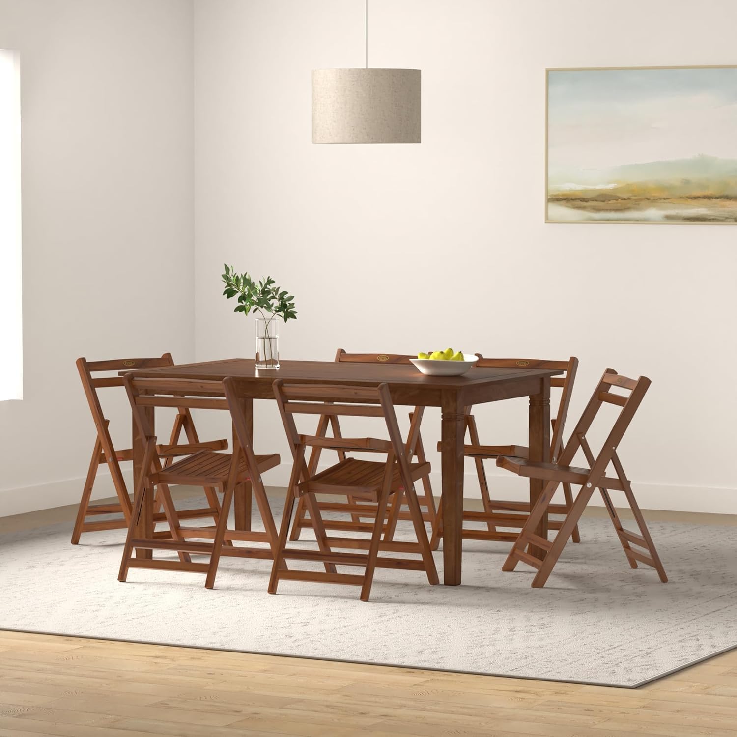 Premium Teak Wood Folding Comfort Chair,Elegant Honey Finish Portable Wooden Folding Chair for Home Decor Indoor and Outdoor Use (28 X 20X 34 Chair) 3