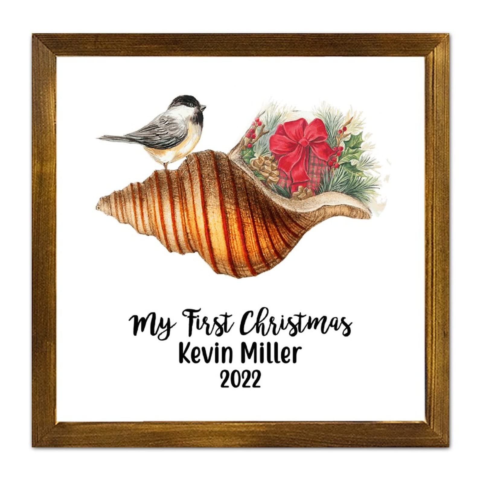 Panneau mural My First Christmas en bois massif fait pour durer