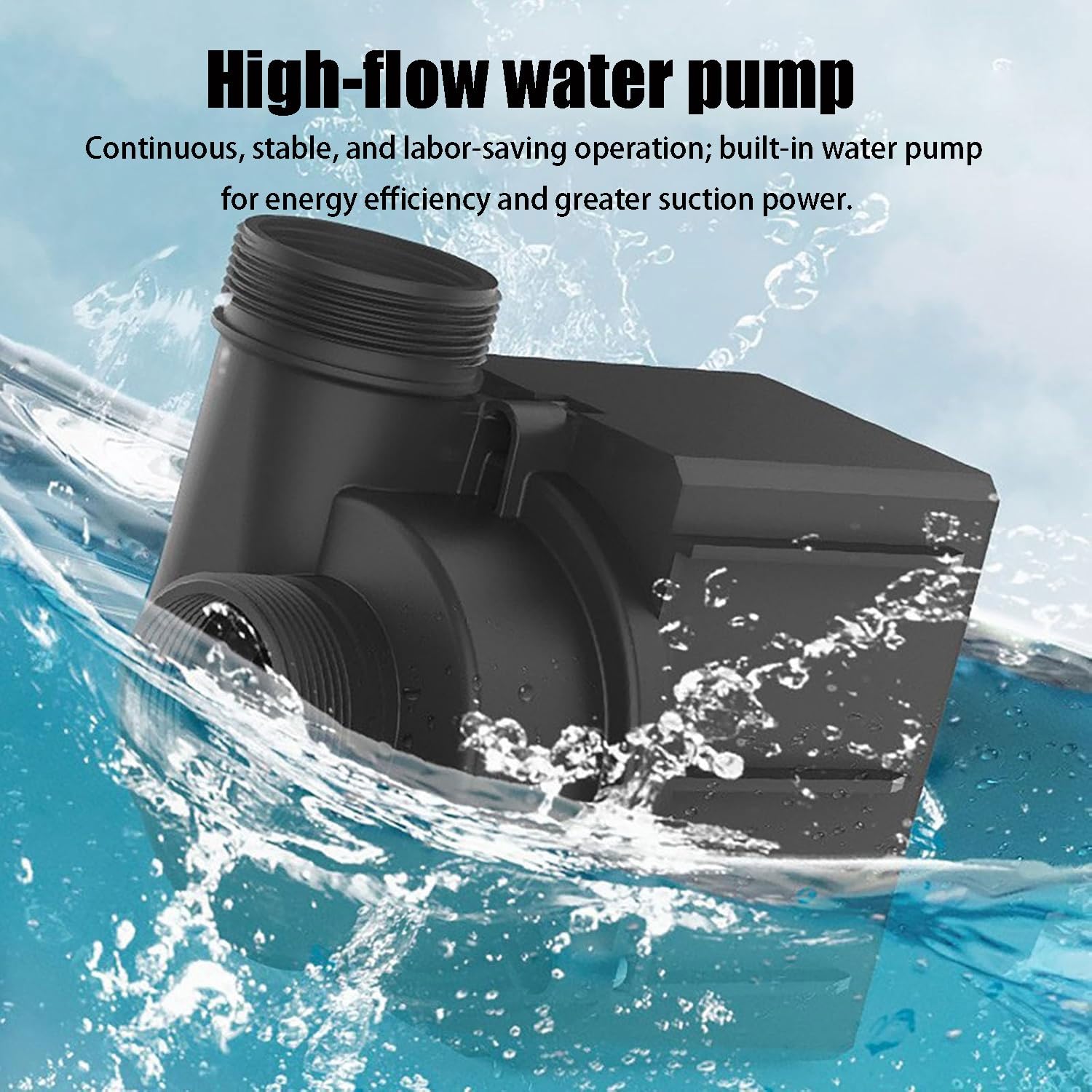 Espumador de estanque de acero inoxidable, colector de desechos multiusos, bomba de alto flujo limpiador automático para estanques de peces y piscinas, herramienta reductora de lodo resistente