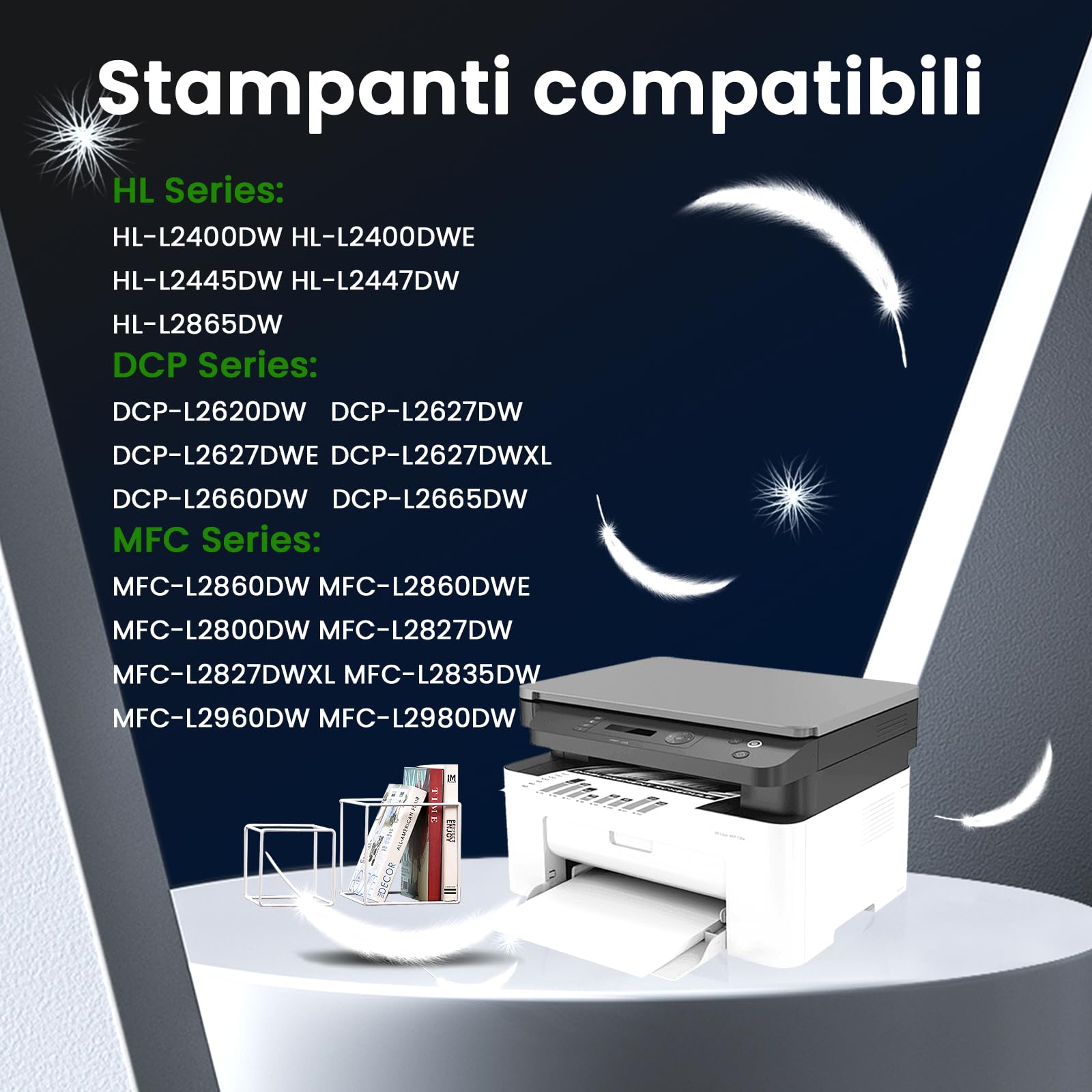 DR2510 DR-2510 Tamburo Compatibile per Brother DR2510 DR-2510 Tamburo per DCP-L2620DW DCP-L2627DW DCP-L2660DW DCP-L2665DW HL-L2400DW HL-L2445DW HL-L2447DW MFC-L2800DW (Toner non incluso)
