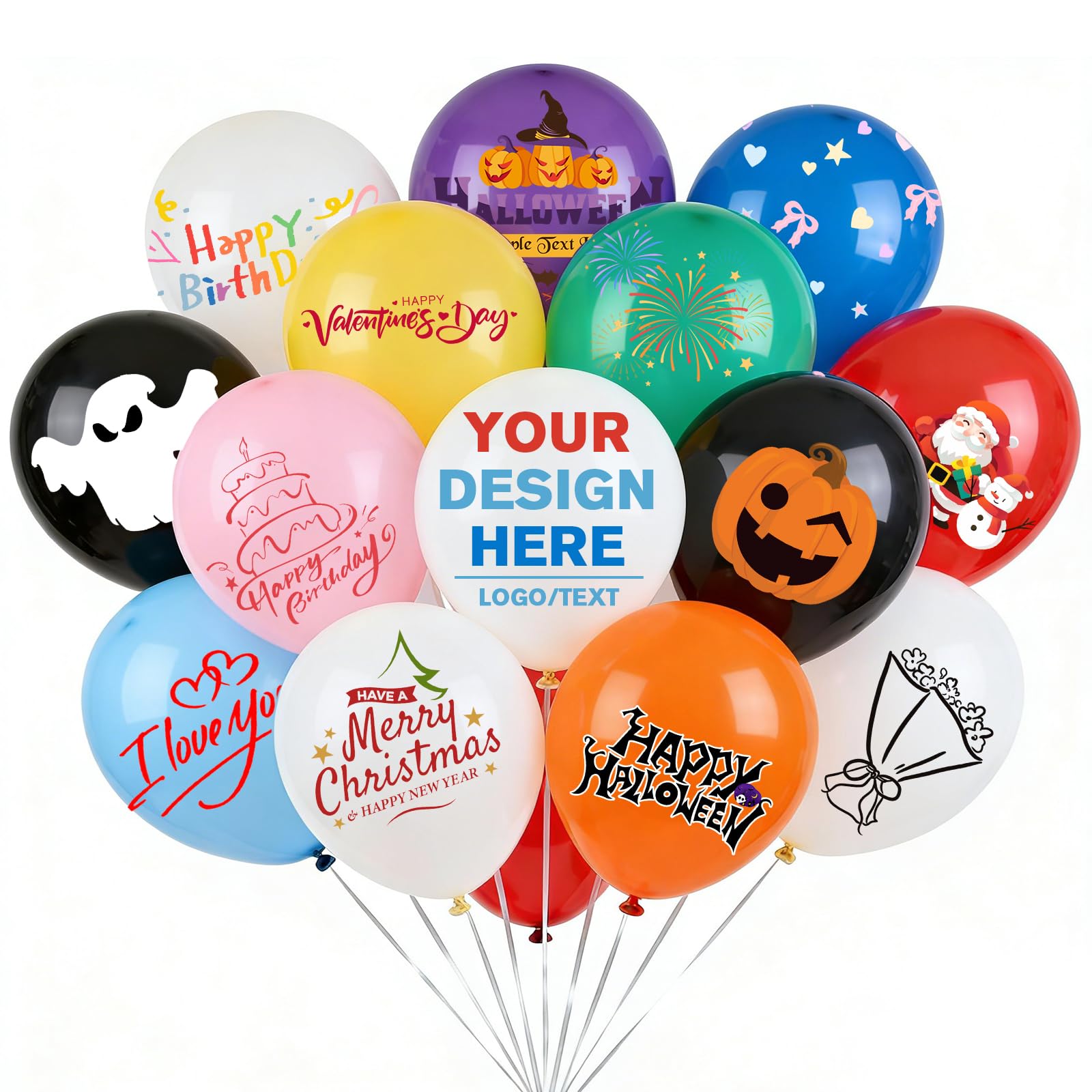 Personalised Balloons with Custom Logo/Text 100/200/500 Pcs Latex Helium Balloons for Birthday Party Decoration Wedding Shower Baby Shower Anniversary (100)