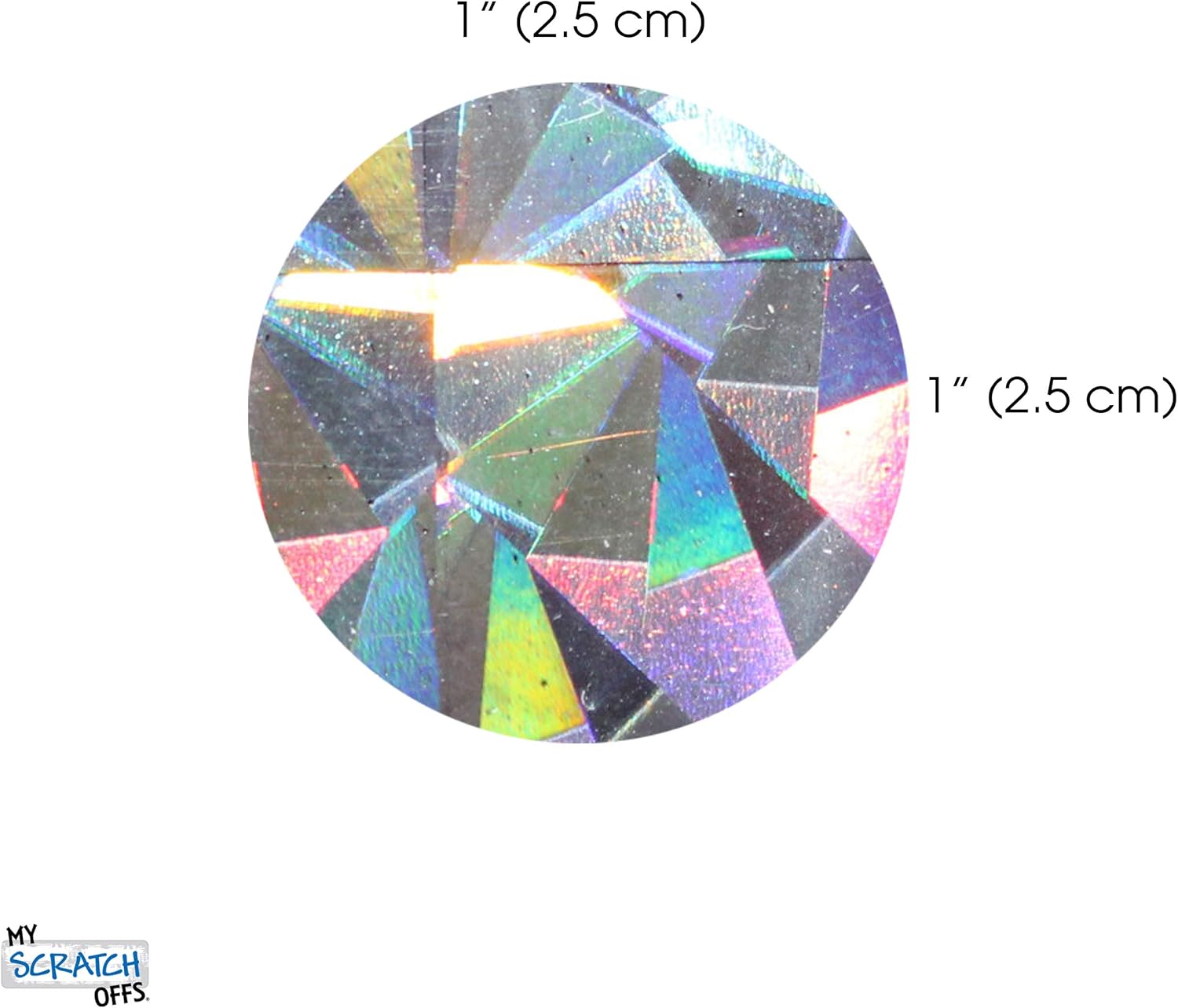 My Scratch Offs 1000 Roll Hologram Silver Round Scratch Off Stickers Circle Labels 1 Inch DIY for Replica Lotto Raffle Scratcher Tickets Card Games, Gender Reveal, Small Business