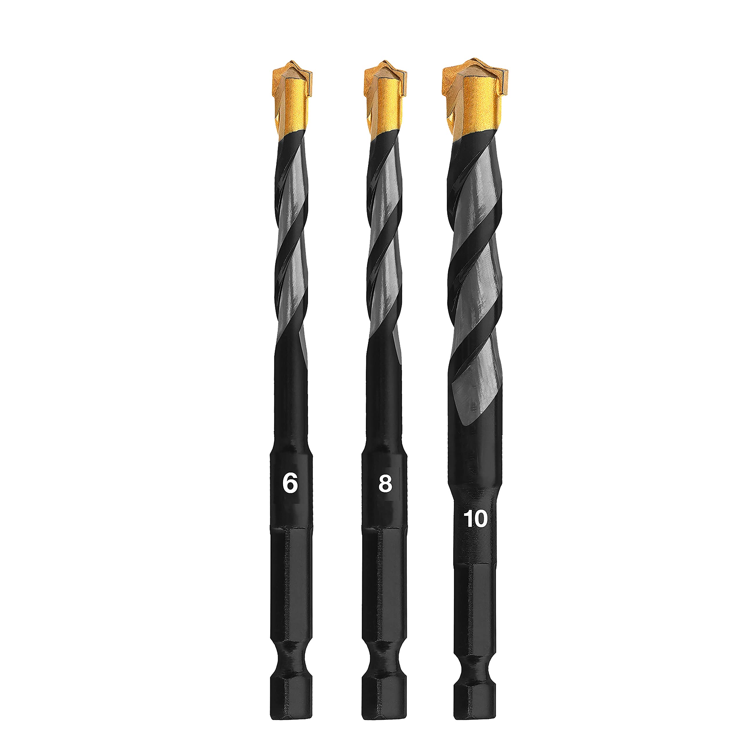 FOCSTOL Excentrische boorset, 10 stuks, 5/6/8/10 mm, hardmetalen boor, excentrische boor met gekartelde tanden voor hout, kunststof, metselwerk, keramiek, tegels, beton, marmer